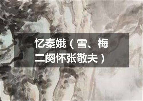 忆秦娥（雪、梅二阕怀张敬夫）
