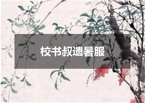 校书叔遗暑服