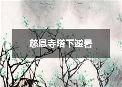 慈恩寺塔下避暑