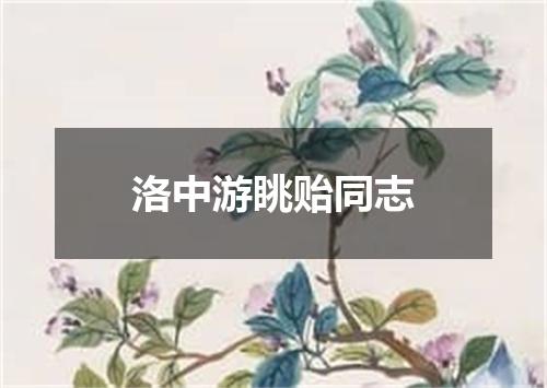 洛中游眺贻同志