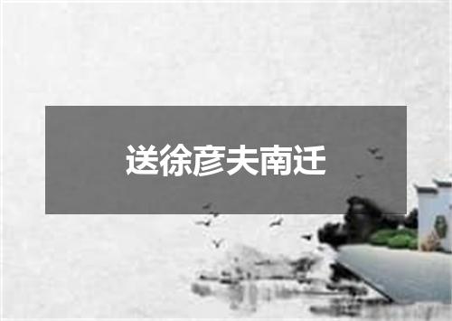 送徐彦夫南迁