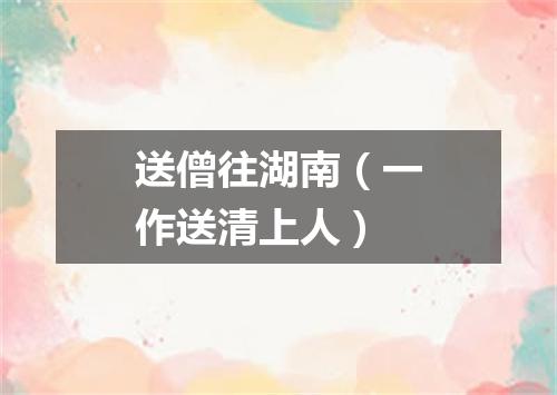 送僧往湖南（一作送清上人）