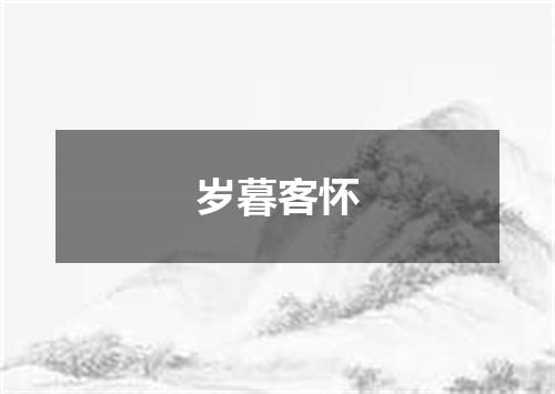 岁暮客怀