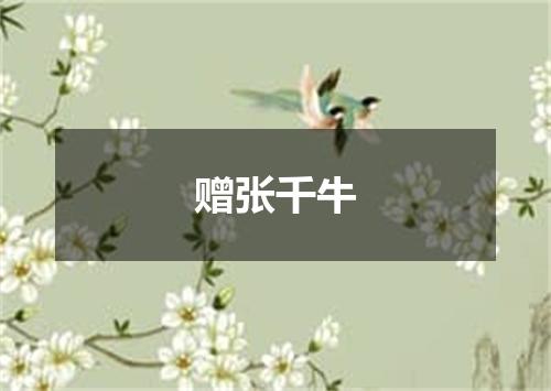 赠张千牛