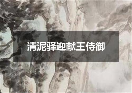 清泥驿迎献王侍御