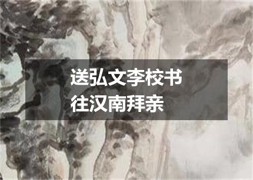 送弘文李校书往汉南拜亲