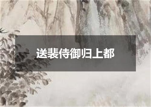 送裴侍御归上都