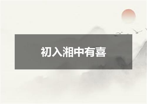 初入湘中有喜