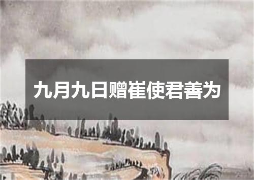 九月九日赠崔使君善为