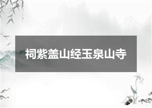 祠紫盖山经玉泉山寺