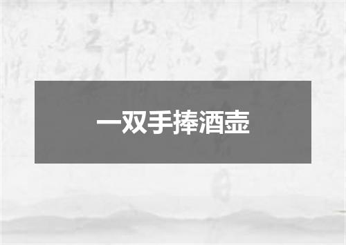 一双手捧酒壶