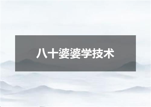 八十婆婆学技术