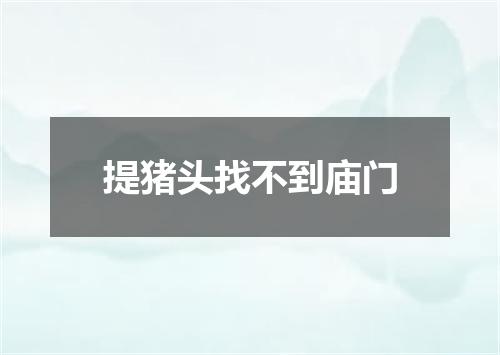 提猪头找不到庙门