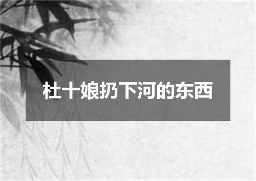 杜十娘扔下河的东西