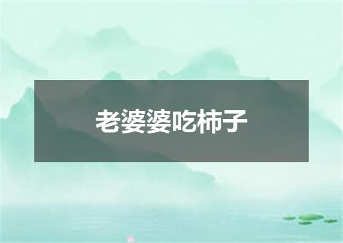 老婆婆吃柿子