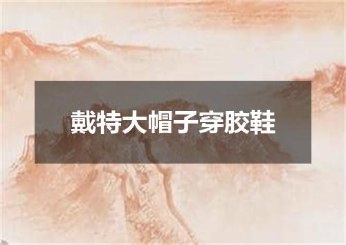戴特大帽子穿胶鞋