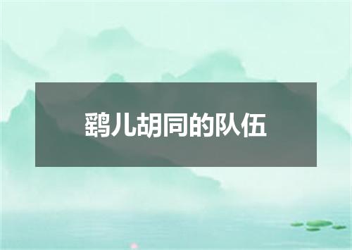 鹞儿胡同的队伍