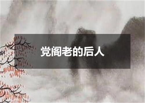 党阁老的后人