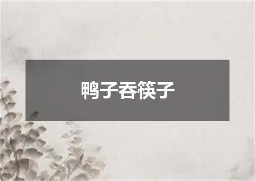 鸭子吞筷子