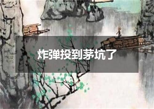 炸弹投到茅坑了