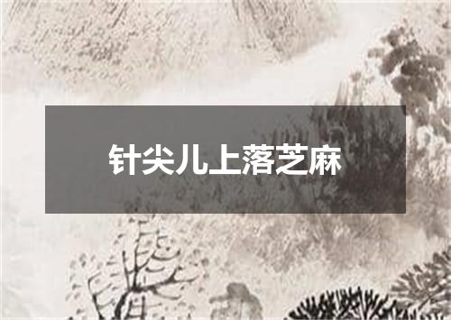 针尖儿上落芝麻