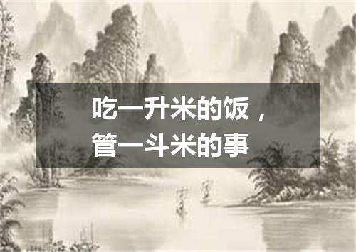 吃一升米的饭，管一斗米的事