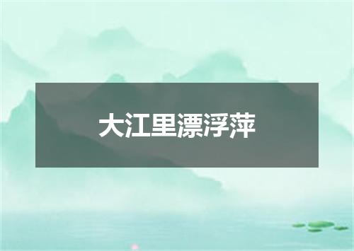 大江里漂浮萍