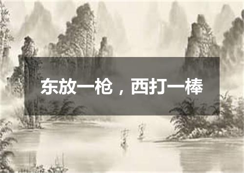 东放一枪，西打一棒