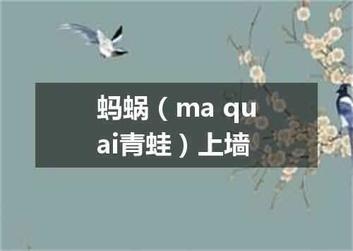 蚂蜗（ma quai青蛙）上墙