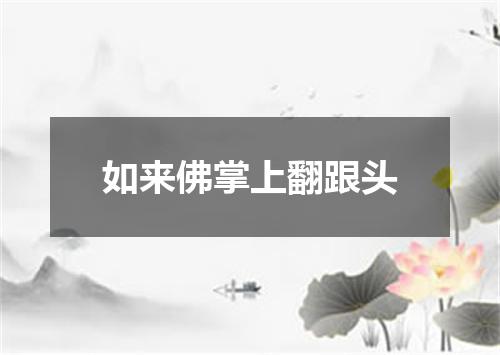 如来佛掌上翻跟头