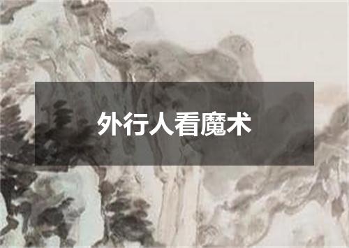 外行人看魔术