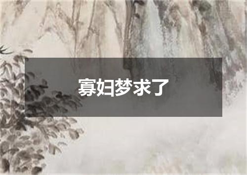 寡妇梦求了