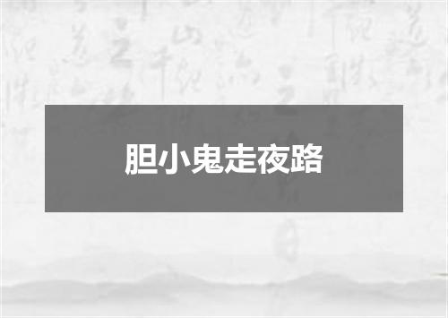 胆小鬼走夜路
