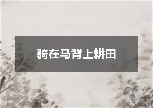 骑在马背上耕田