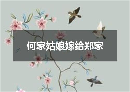 何家姑娘嫁给郑家